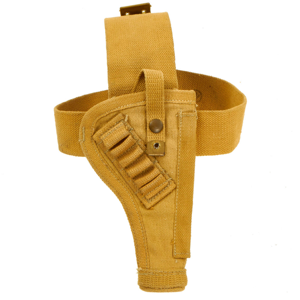 Original British WWII “Tanker” .38 Webley Long Drop Leg Holster With Matching Thigh Strap - Dated 1943 Original Items