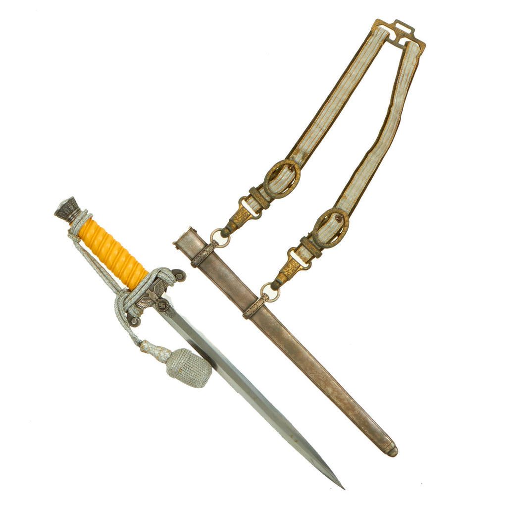 Original German WWII Army Heer Dagger by F. W. Höller with General's Belt Hanger and Portepee Original Items