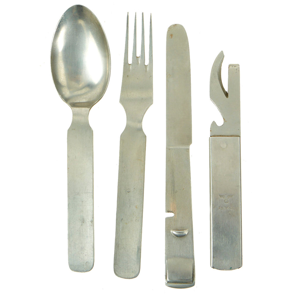 Original German WWII 1942 Dated Mess Kit Utensil Set by Fr. Burberg & Co. of Mettmann-Solingen Original Items