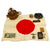 Original Japanese WWII Bring Back Grouping - Flag, Canteen, Belt. Cigarettes, Medal, Insignia, & More Original Items