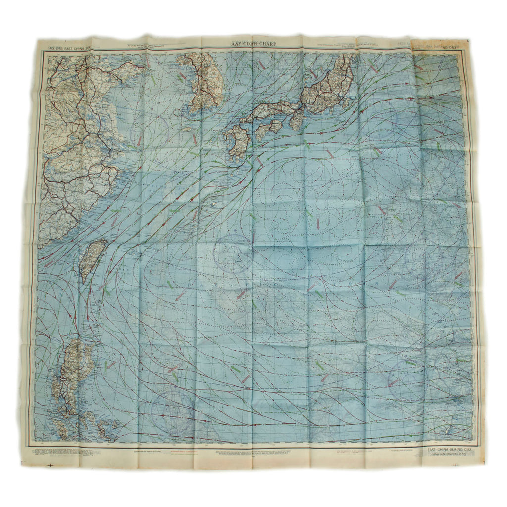 Original U.S. WWII & Post War AAF “Escape and Evasion / USAF Cloth Chart Lot - 4 Maps Original Items