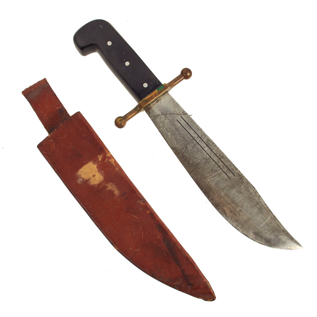 Original U.S. WWII V44 Pilot Survival Kit Bowie Knife by Kinfolks with Scabbard Original Items