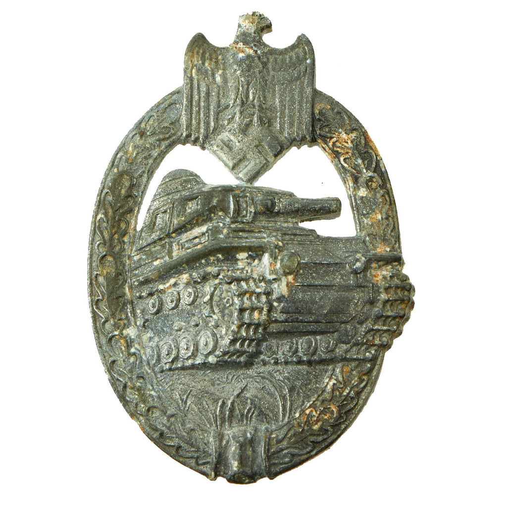 Original German WWII Panzer Assault Tank Badge by A. D. Schwerdt of Stuttgart - Silver Grade Original Items
