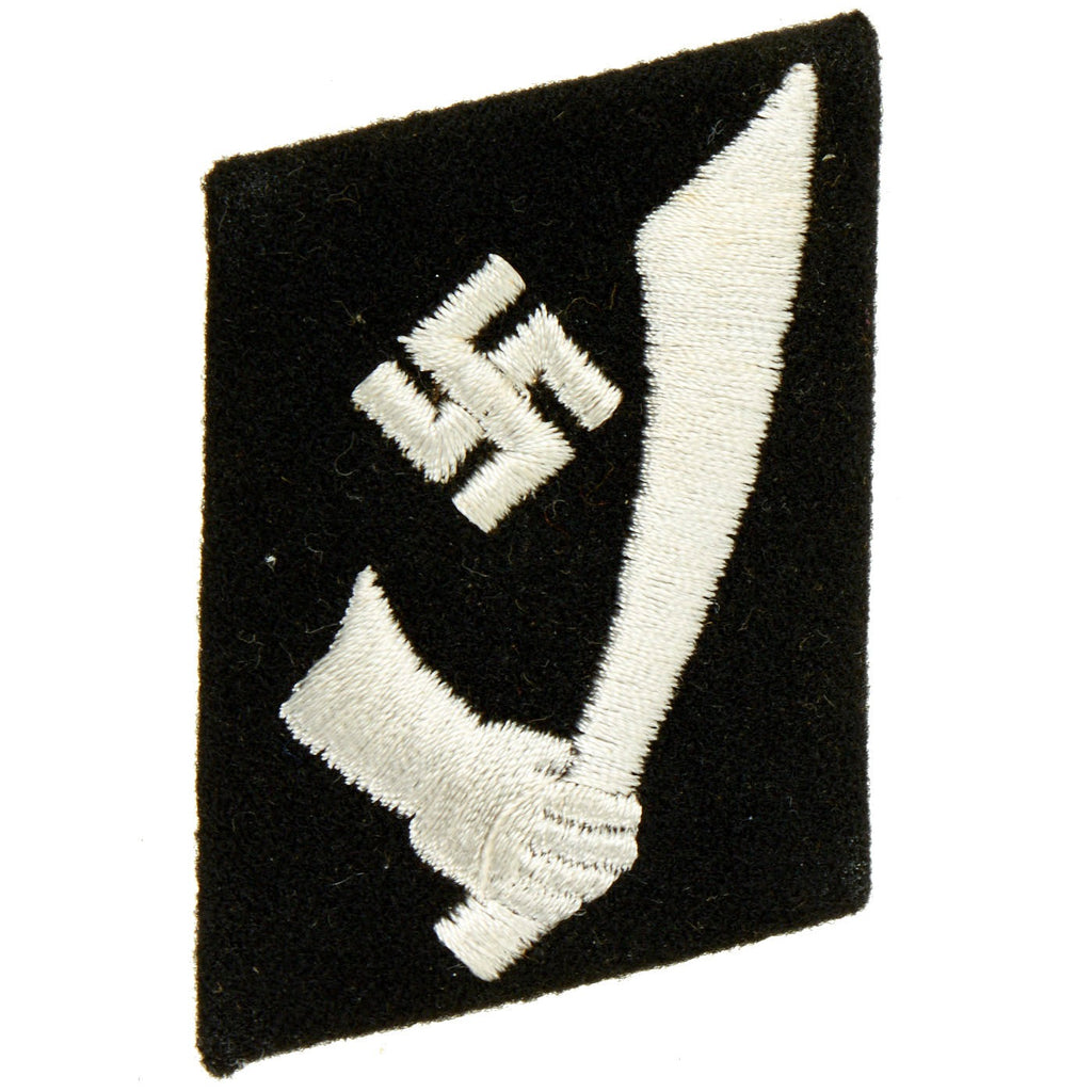 Original German WWII Croatian 13th Waffen SS Mountain Division "Handschar" Collar Tab from Dachau with Provenance Original Items