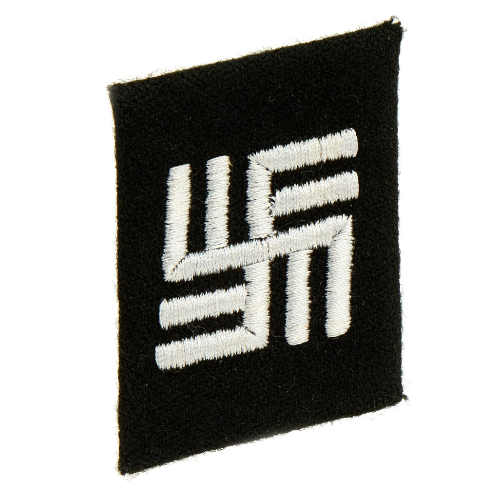 Original German WWII Waffen SS Temporary KZ-Guard Collar Tab from Dachau with Provenance Original Items