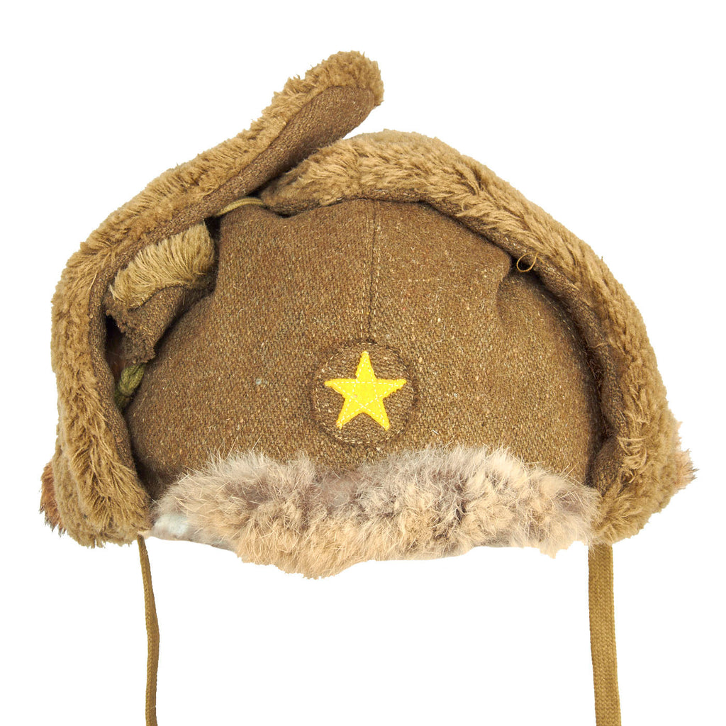 Original WWII Imperial Japanese Army Winter Insulated Cap - dated 1943 Original Items