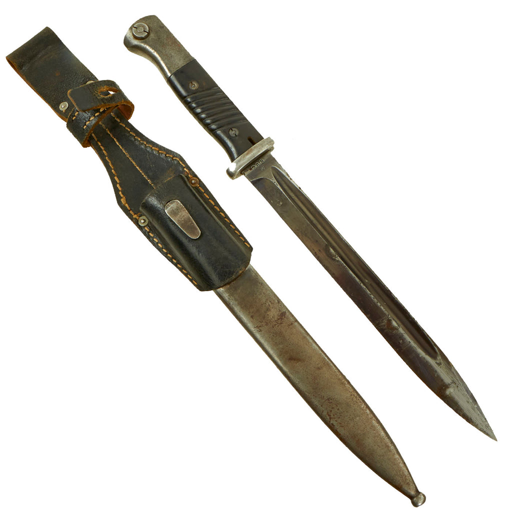 Original German WWII 98k 1941 dated Bayonet by E. & F. Hörster with Scabbard & Frog - Matching Serial 268 n Original Items