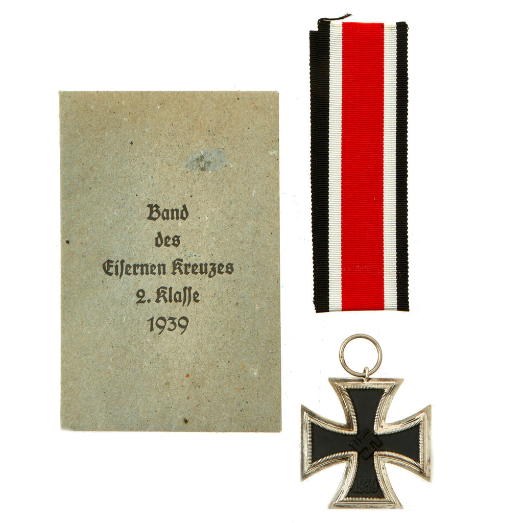 Original German WWII Wehrmacht Iron Cross 2nd Class 1939 with Ribbon in Paper Packet by Carl Knoblauch Original Items