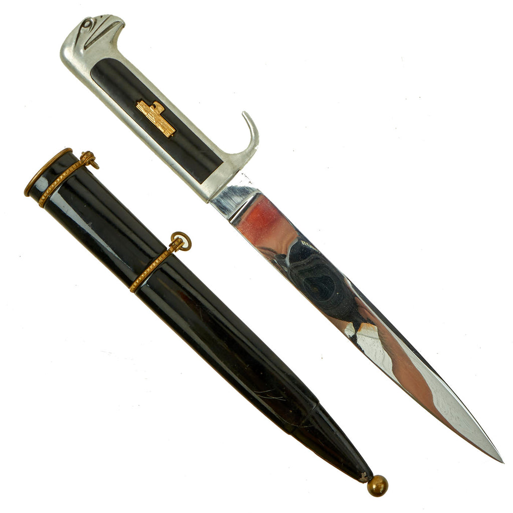 Original Italian WWII M.V.S.N. Fascist Militia Blackshirts Nickel-Plated Dagger with Scabbard Original Items
