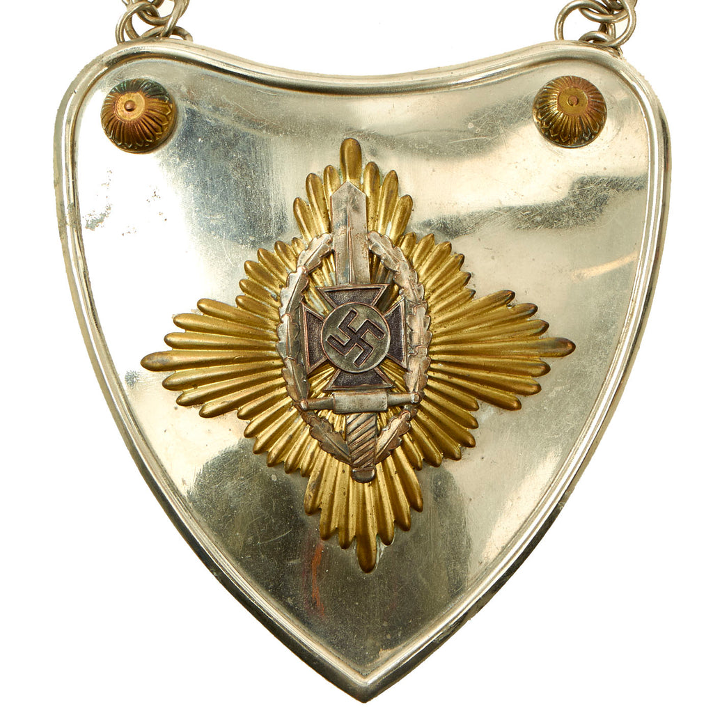 Original German WWII NSKOV National Socialist War Victim's Care Standard Bearer's Gorget with Chain Original Items