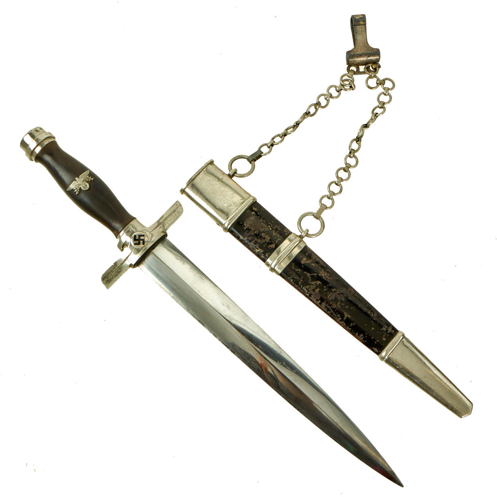Original Rare German WWII Postal Protection Leader's Dagger No. 999 by Paul Weyersberg with Scabbard & Hanger Chain Original Items