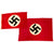 Original Set of Two German WWII NSDAP National Flags with USGI Bring Back Document - 22" x 37" & 30" x 45" Original Items