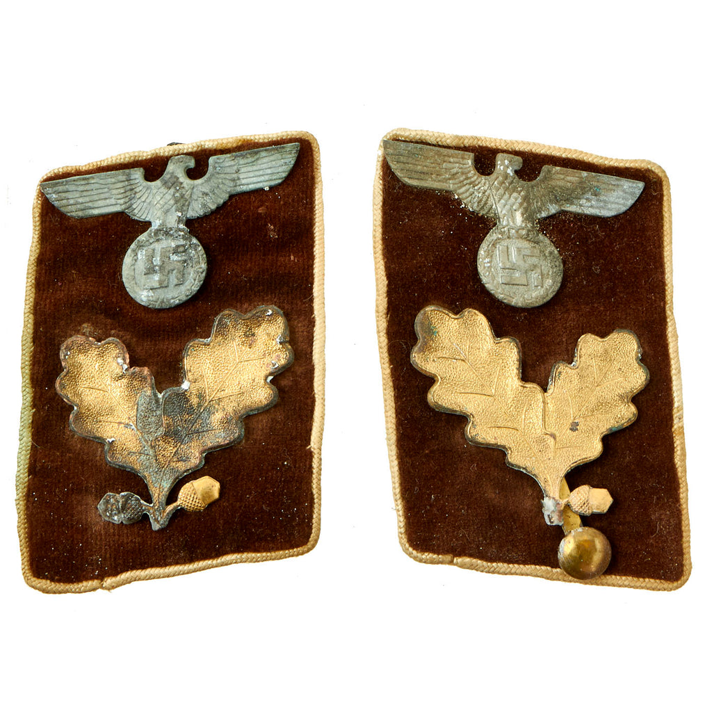 Original German WWII NSDAP Kreisleitung Level Bereichleiter Collar Tab Set with RZM Tag Original Items