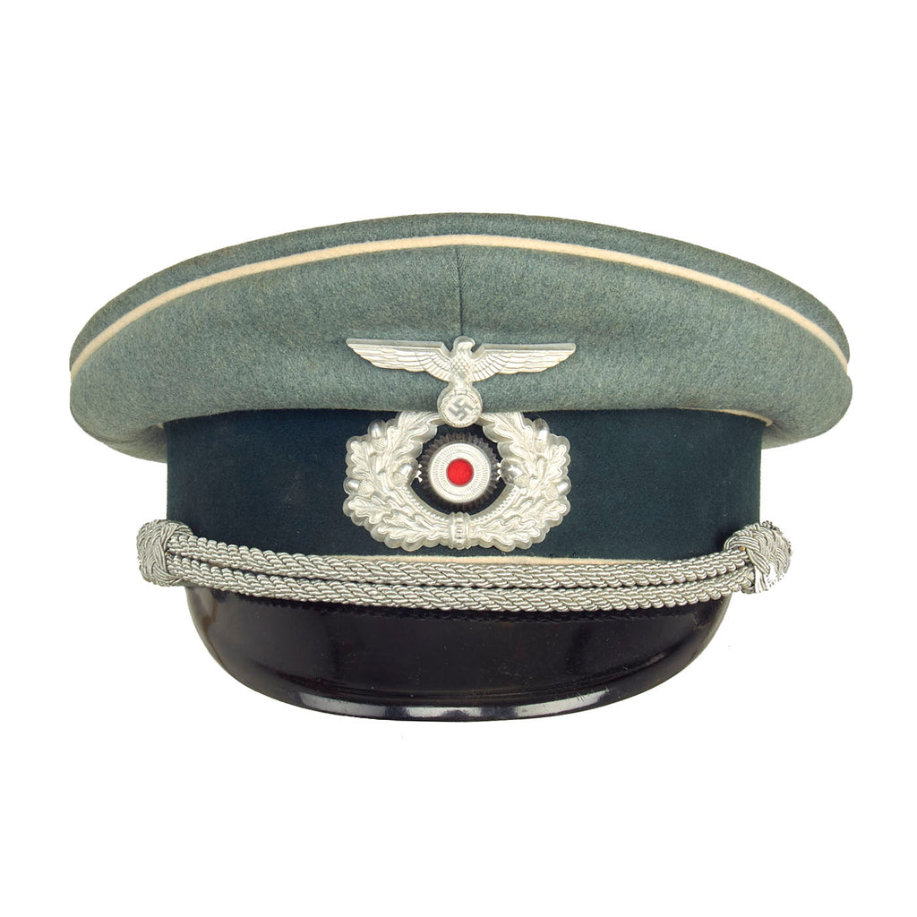 Original Excellent German WWII Army Heer Infantry Officer Schirmmütze Visor Cap by Bruno Görlich Original Items