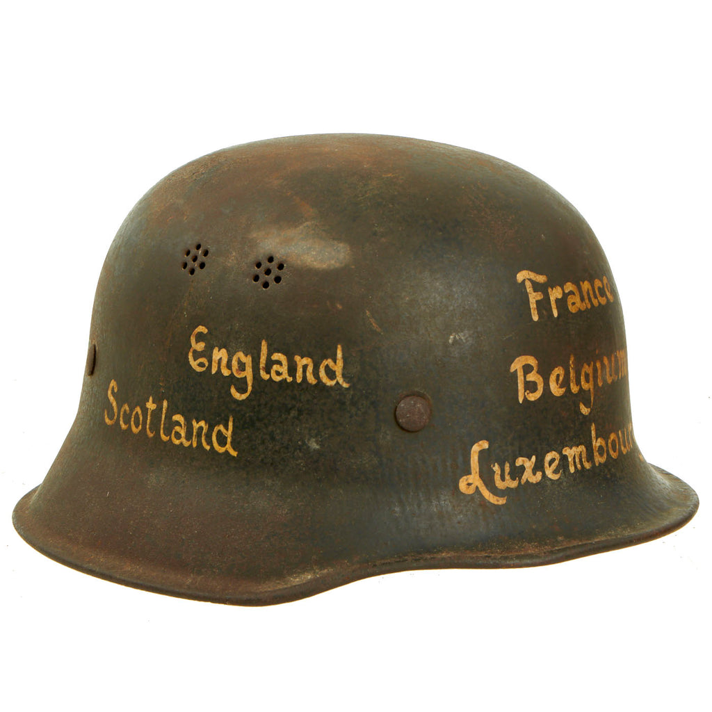 Original German WWII USGI Bring Back Decorated M34 Civic Steel Helmet Original Items