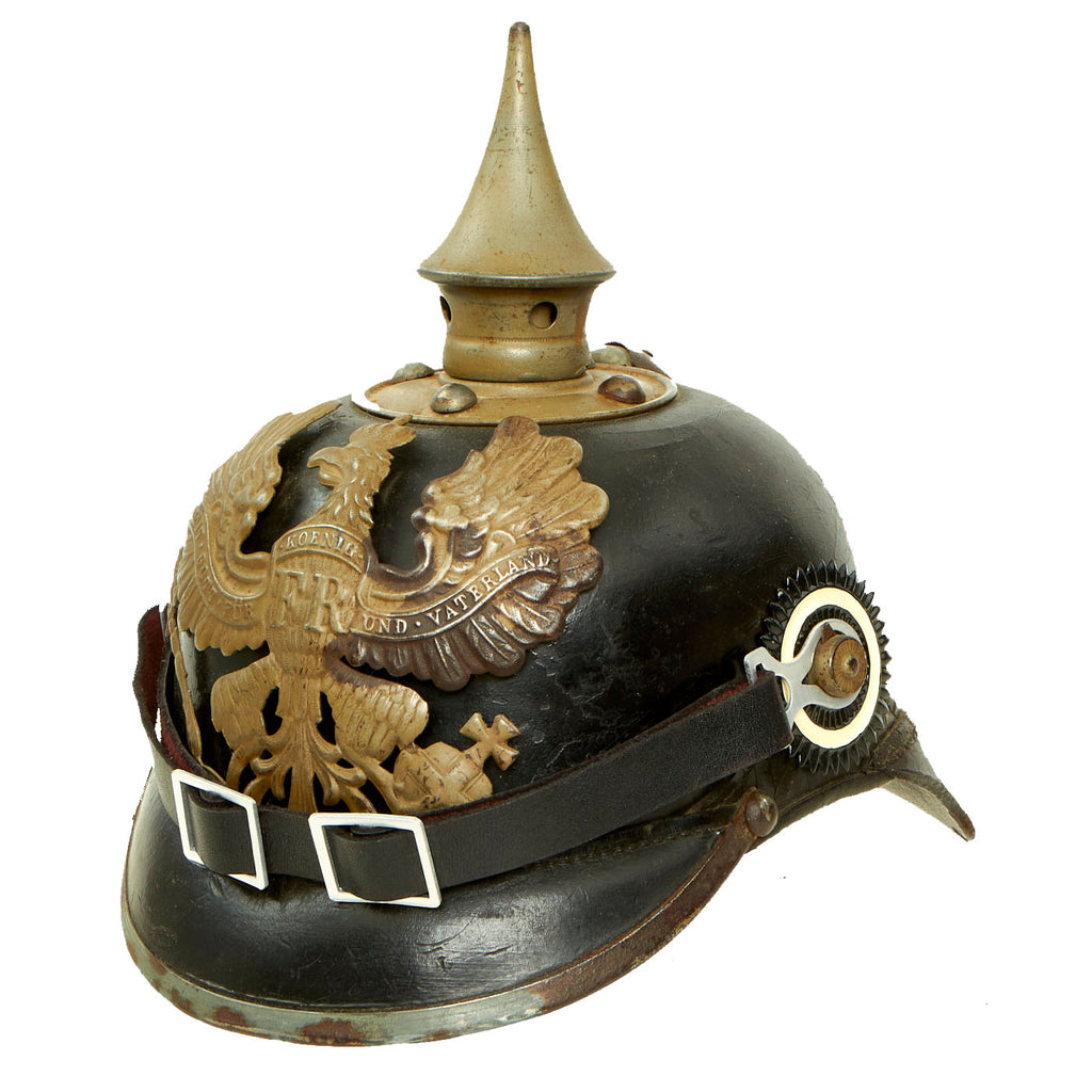 Original Imperial German WWI Prussian EM/NCO Infantry M1915 Pickelhaube Spiked Helmet Original Items
