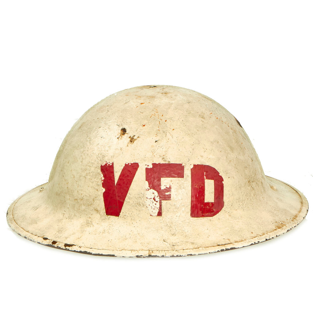 Original U.S. WWI Repurposed M-1917 Helmet For Volunteer Fire Department Use - Complete Original Items