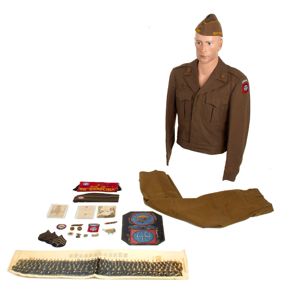 Original U.S. WWII Named 82nd Airborne 325 Glider Infantry Regiment D-Day Veteran Uniform Grouping With Photos - 24 Items Original Items