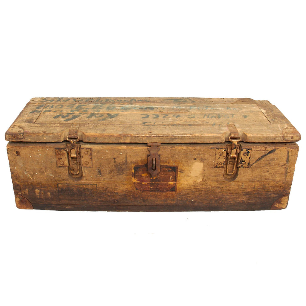 Original German WWII 2cm FLAK Ammunition Box with USGI Send Back Address Original Items