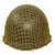 Original U.S. WWII M1 McCord Front Seam Fixed Bale Helmet with Net and 36th Infantry Division Personalized Firestone Liner Original Items