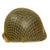 Original U.S. WWII M1 McCord Front Seam Fixed Bale Helmet with Net and 36th Infantry Division Personalized Firestone Liner Original Items