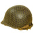 Original U.S. WWII M1 McCord Front Seam Fixed Bale Helmet with Net and 36th Infantry Division Personalized Firestone Liner Original Items