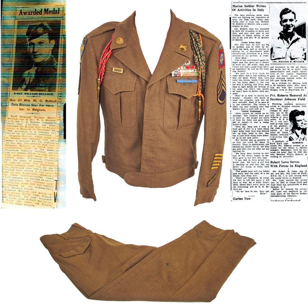 Original U.S. 504th Parachute Infantry Regiment Named Uniform With Research - Named in Book Original Items