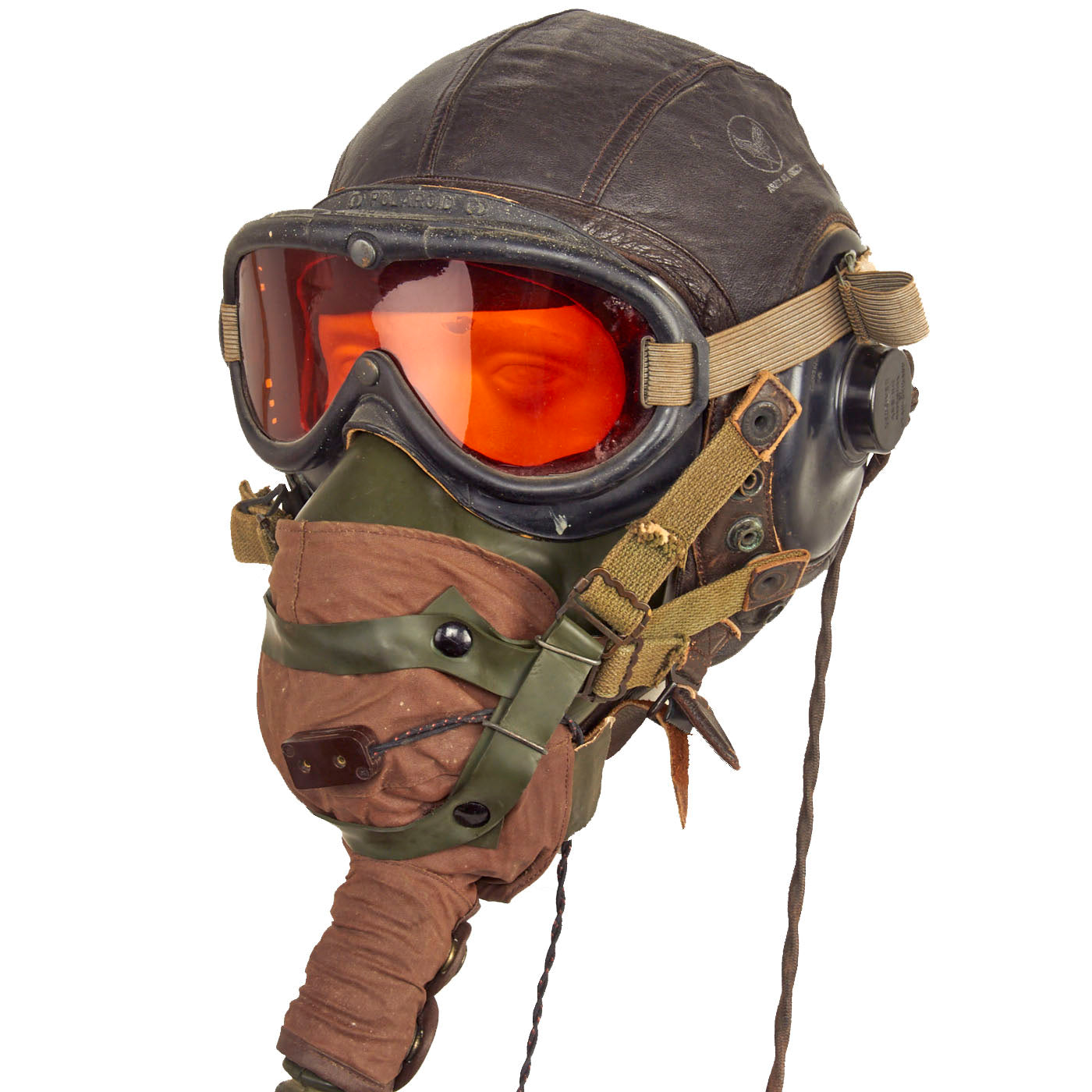 Steampunk WW2 Bomber Pilot Costume Set - Aviator Helmet, Trapper Hat, Goggles & Scarf