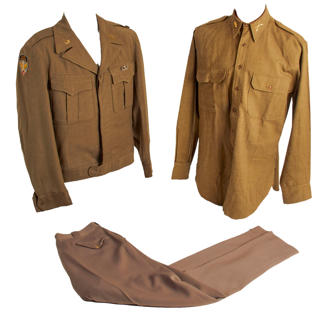 Original U.S. WWII Named Custom 17th Airborne, 513th PIR Distinguished Service Cross Recipient Ike Jacket Uniform Set - Major Irwin Edwards Original Items