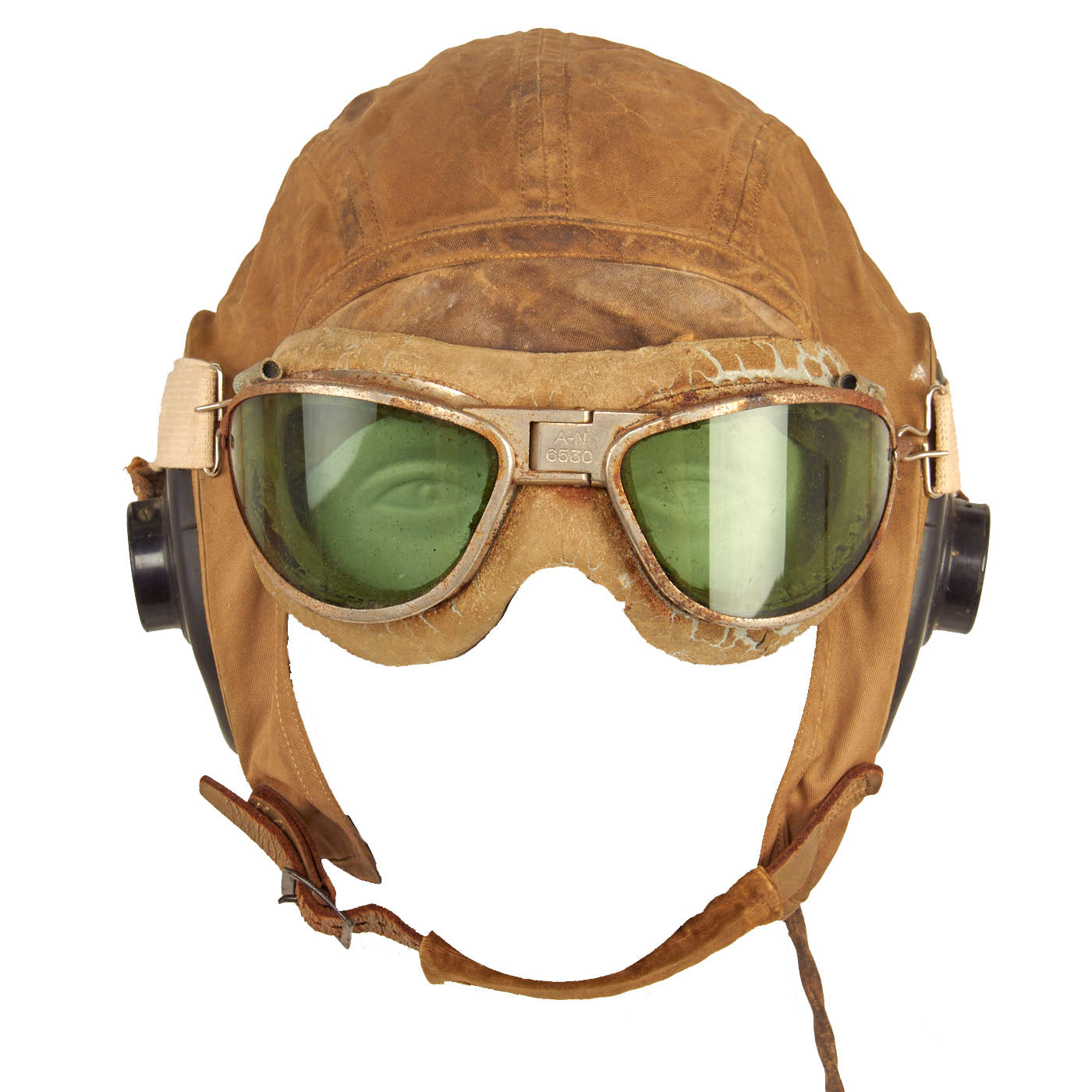 aviator helmet with goggles Original U.S. WWII Army Air Force Aviator AN 6540-35 Flight Helmet With Goggles & ANB H-1 Receivers