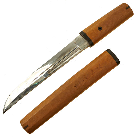 Original Japanese WWII Era Tanto Dagger in Shirasaya Resting Scabbard - Traditional Handmade Blade Original Items