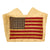 Original U.S. WWII Early Service Worn Infantry Troops North Africa / Italy Invasion American Flag Cotton Armband with Safety Pin Original Items