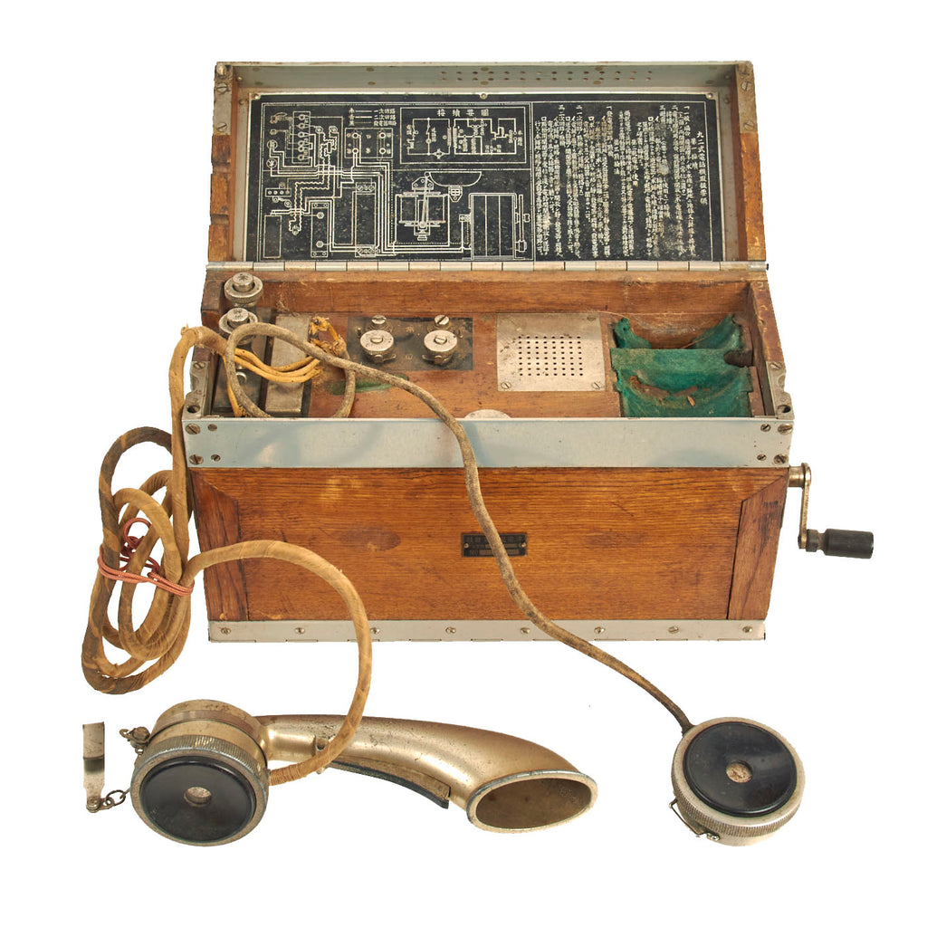 Original Japanese WWII Type 92 Field Phone in Case with Crank