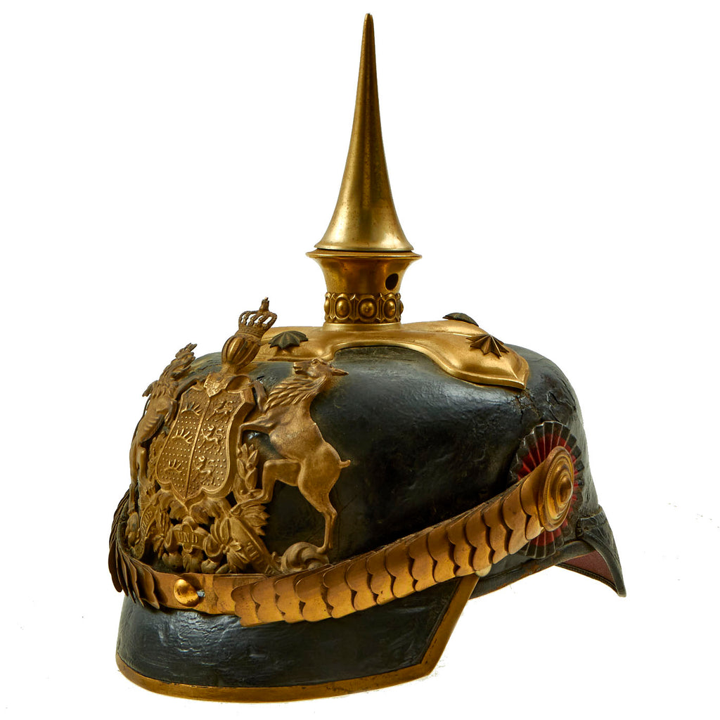 Original German WWI Kingdom of Württemberg Dragoon Officer’s M1897 Pickelhaube Original Items