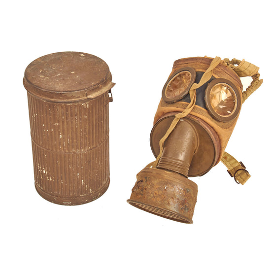 Original French Pre-WWII TC-38 Civil Defense Gas Mask With A.R.S. Canister - Civilian Variant of the ANP T-31 Original Items