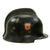 Original German WWII M34 Square Dip Aluminum Fire Police Helmet by BXF with Double Decals - Feuerwehr Helmet Original Items