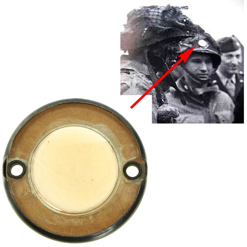 Original U.S. WWII Paratrooper D-Day Normandy Invasion Clip On Luminous Disc Helmet Marker Original Items