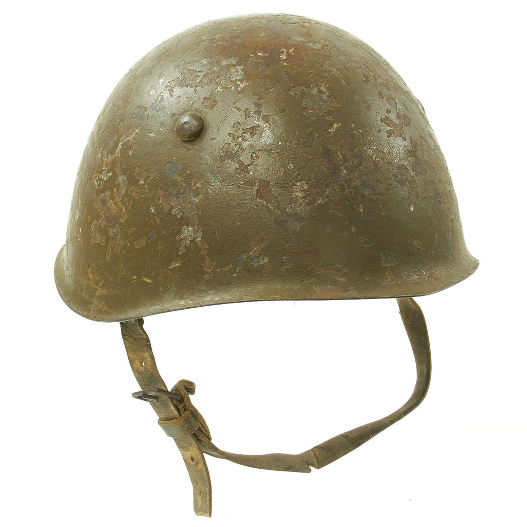 Original WWII Italian M33 Service Worn Helmet Original Items