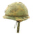 Original U.S. WWII Vietnam War M1 Captain's Helmet with Liner dated 1967 and USMC Camo Cover Original Items