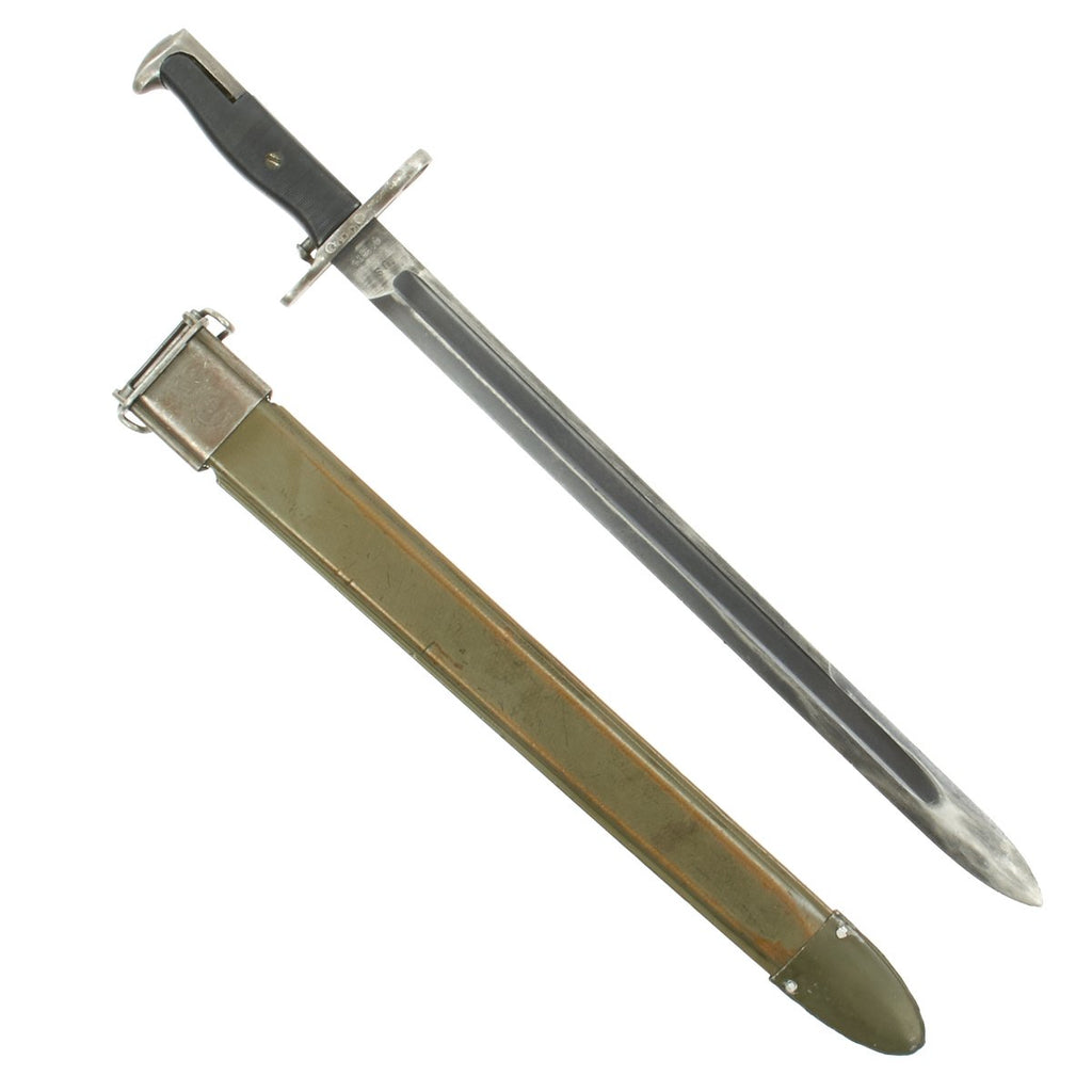 Original U.S. WWI M1905 Springfield 16 inch Rifle Bayonet marked S.A. with M3 Scabbard - dated 1918 Original Items
