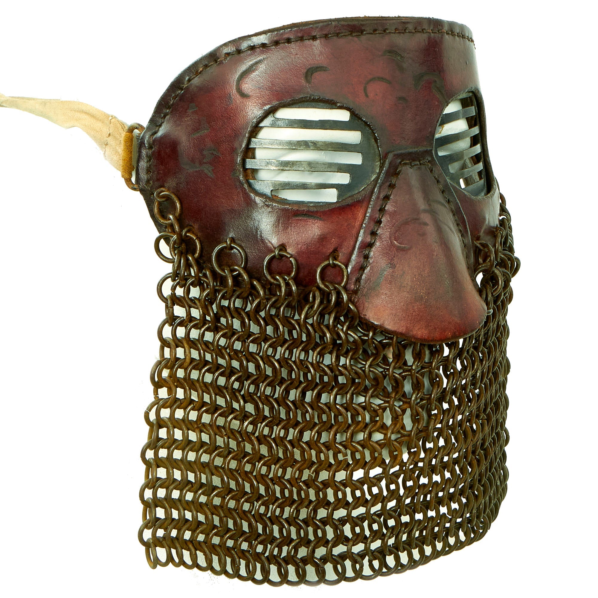 British WWI Tankers Leather Covered Splatter Mask with Chainmail Mouth ...
