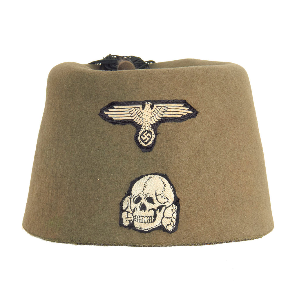 Original German WWII Waffen SS Field Gray M43 Combat Fez for Foreign Volunteers with Tassel - size 55 Original Items
