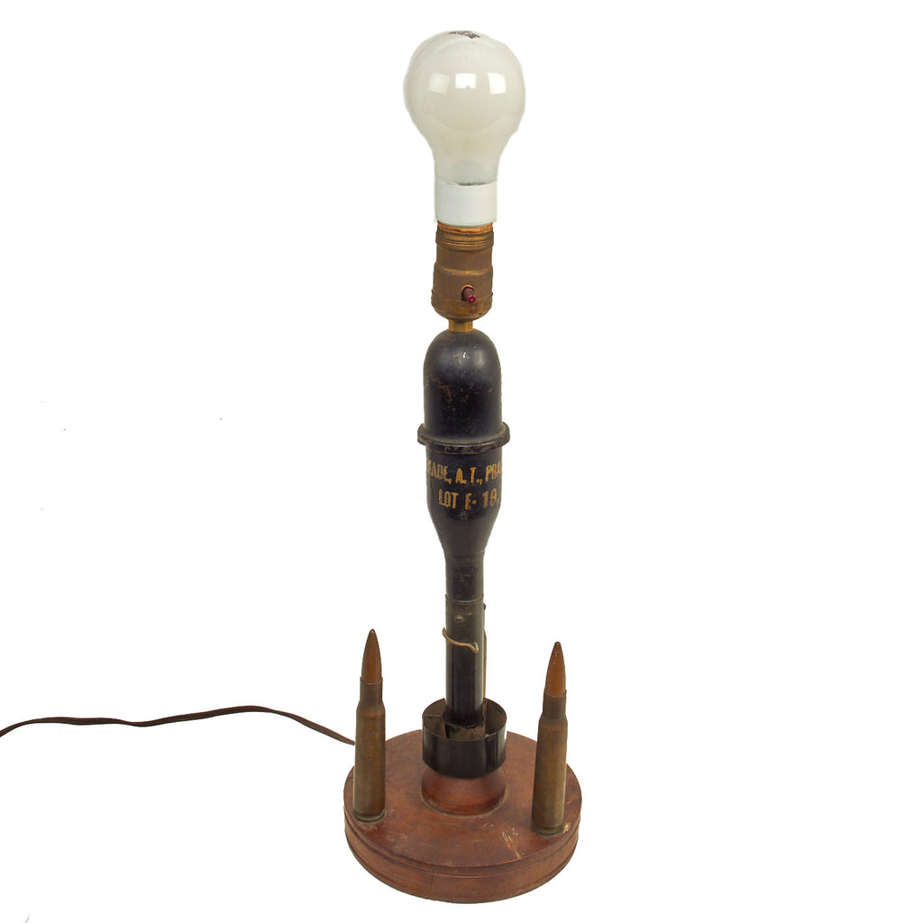 Original U.S. WWII Inert M11A2 Practice Grenade Trench Art Lamp - Functional Original Items