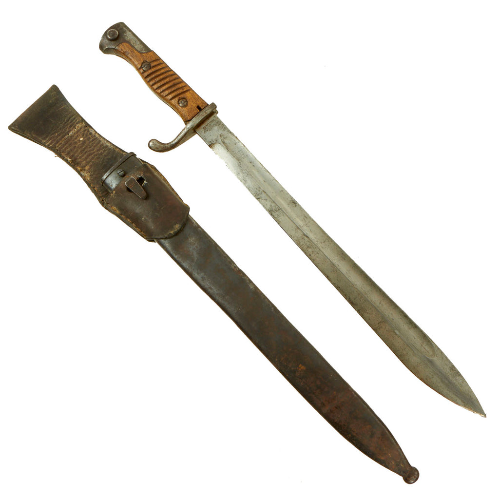 Original German WWI M1898/05 n/A Butcher Bayonet by H. Mundlos & Co With Scabbard Original Items