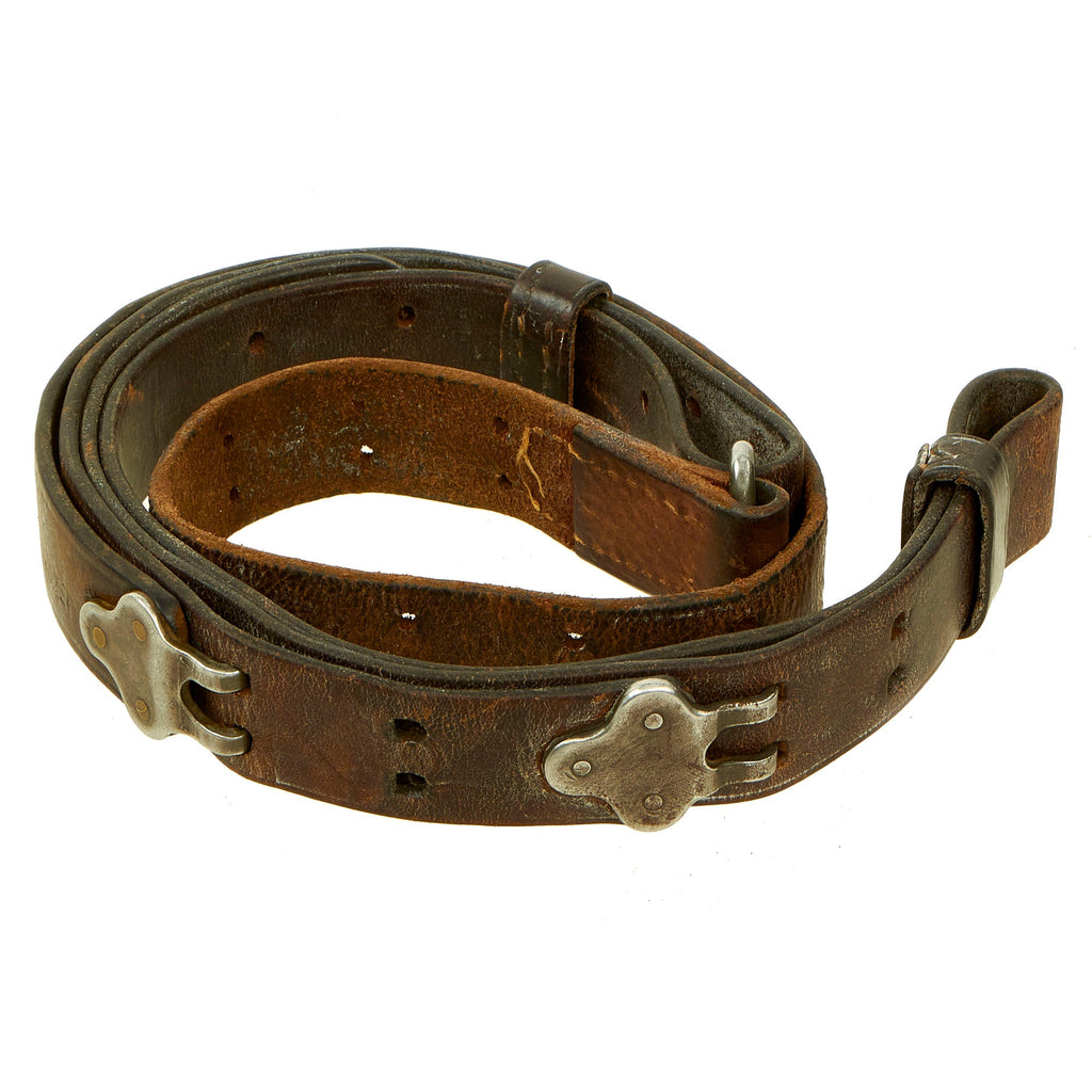 Original U.S. WWII 1942 dated M1907 Pattern Leather Sling with Steel Fittings by BOYT Harness Co. Original Items