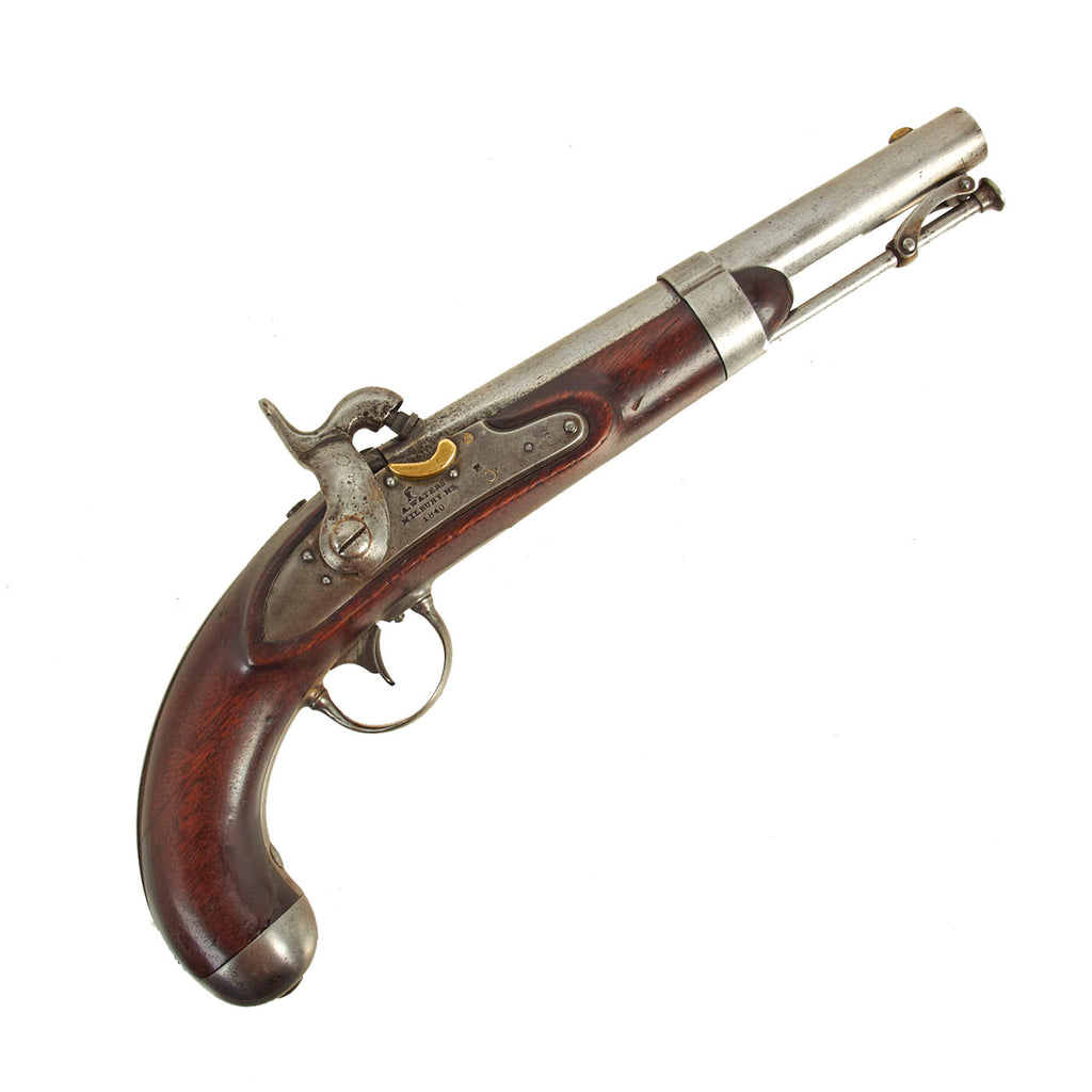 Original U.S. Model 1836 Flintlock Cavalry Pistol by Asa Waters Converted to Percussion - dated 1840 Original Items
