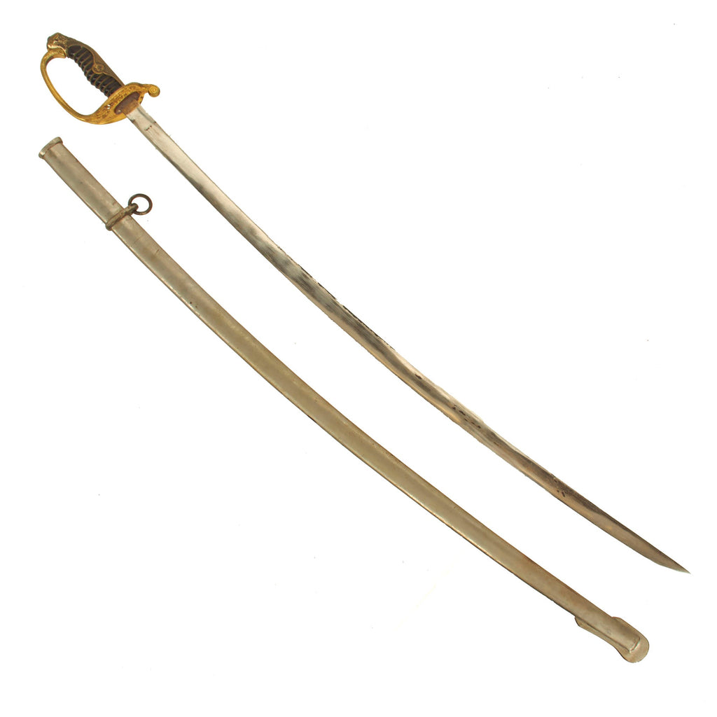 Original WWII Imperial Japanese Army Type 19 Kyu-Gunto Nickel Plated Parade Sword with Scabbard Original Items