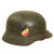 Original German WWII Named Luftwaffe M35 Double Decal Steel Helmet with Liner & Chinstrap - marked Q64 Original Items