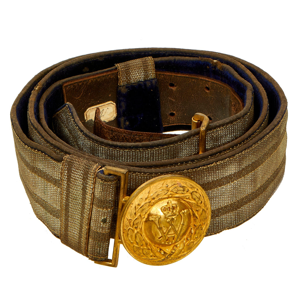 Original German WWI Imperial German Prussian Officer Brocade Belt - Infanterie Regiment Kaiser Wilhelm Original Items