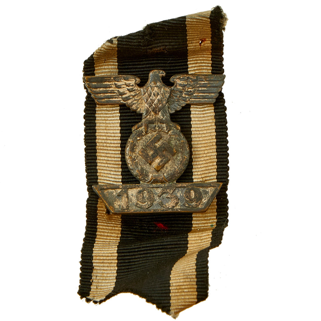 Original German WWII Clasp to the Iron Cross Second Class 1939 with Ribbon - Spange zum Eisernen Kreuz Original Items